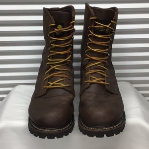 Golden Retriever brown leather boots EUC size 9